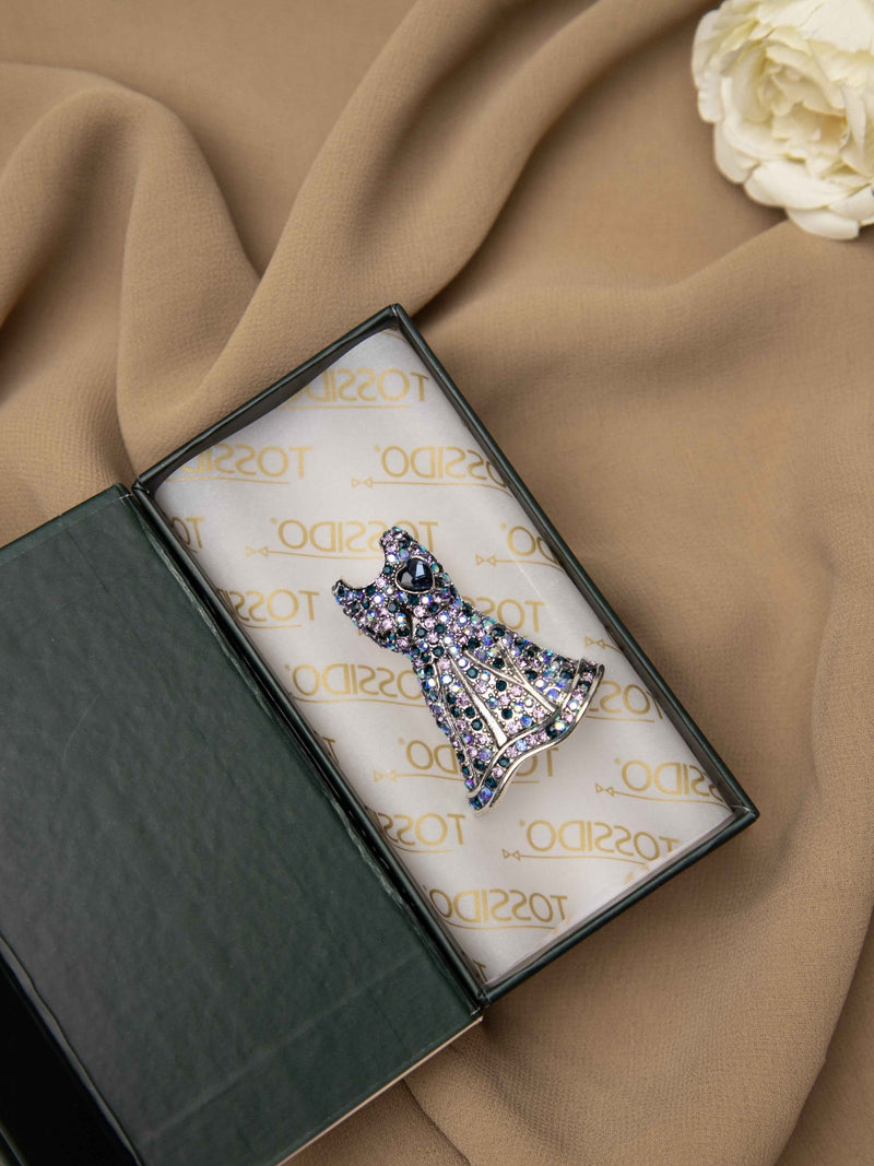 Crystal Couture Dress Brooch - TOSSIDO