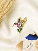 Crystal Hummingbird Brooch - TOSSIDO