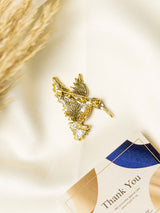 Crystal Hummingbird Brooch - TOSSIDO