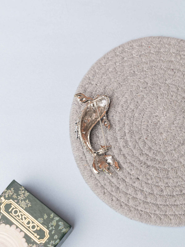 Crystal Koi Fish Brooch - TOSSIDO