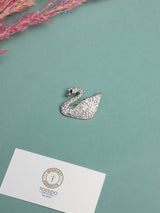 Crystal Pave Swan Brooch - TOSSIDO