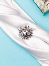 Crystal Sunburst Brooch - TOSSIDO