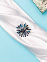 Crystal Sunburst Brooch - TOSSIDO