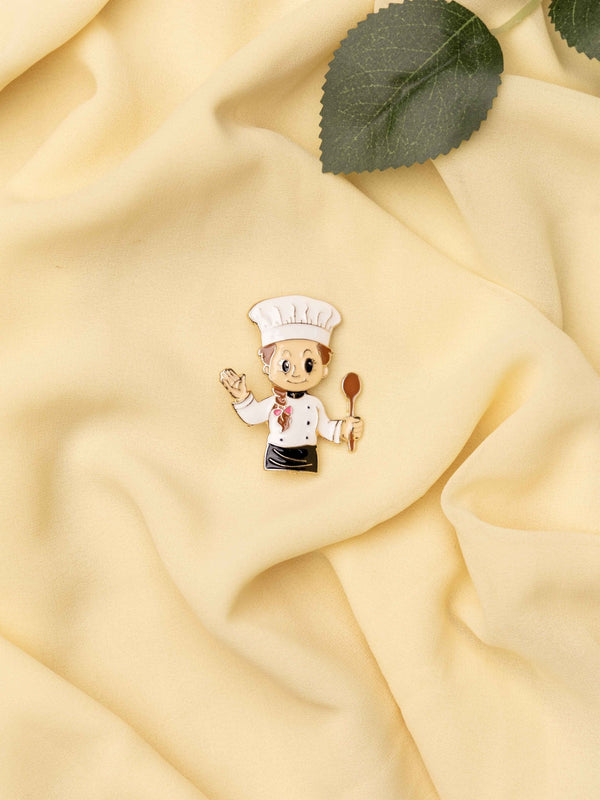 Cute Chef Enamel Brooch - TOSSIDO