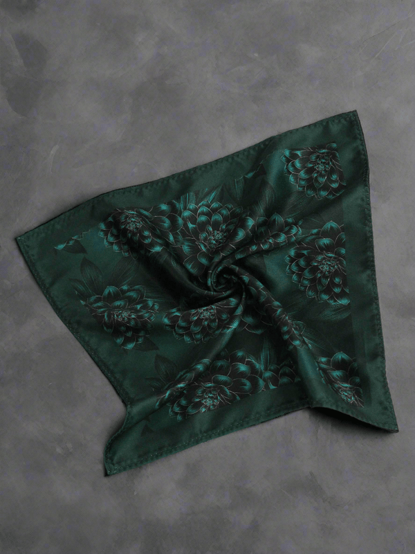 Cyprus Green Floral Pocket Square - TOSSIDO