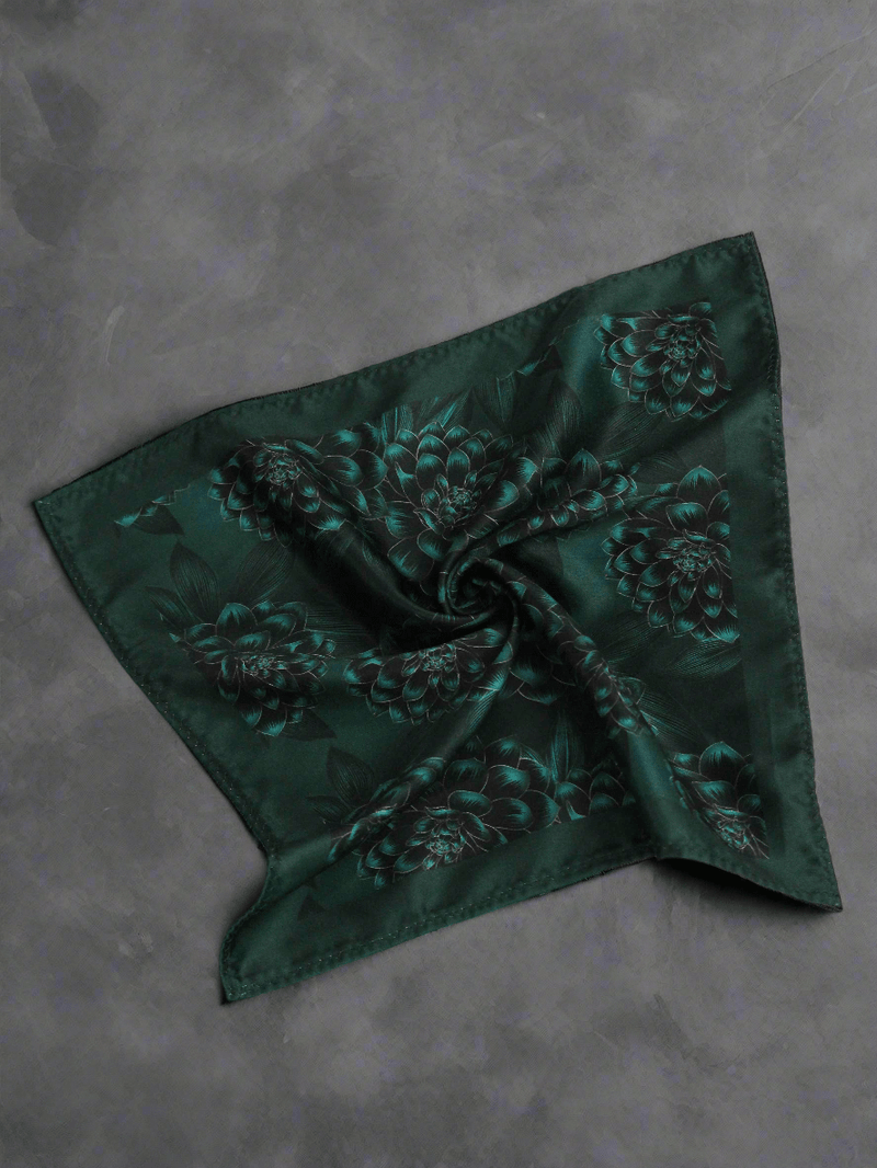Cyprus Green Floral Pocket Square - TOSSIDO