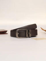 Dark Brown Pebbled No-Hole Men's Belt - TOSSIDO