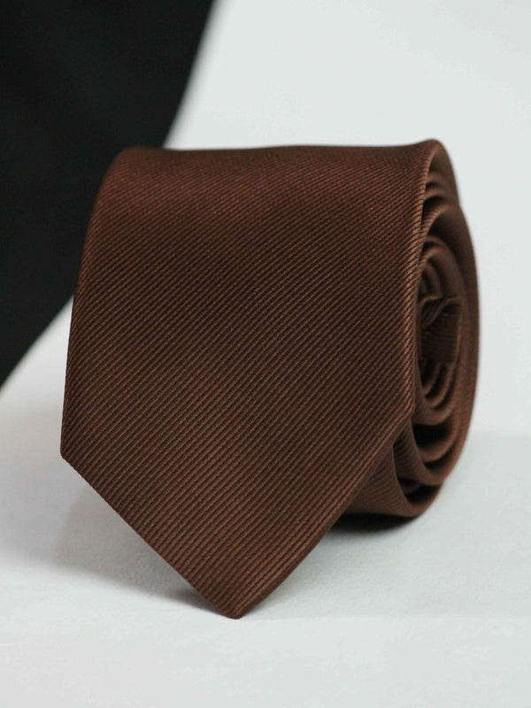 Dark Brown Skinny Necktie - TOSSIDO