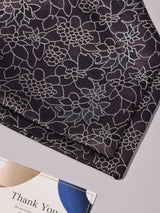 Dark Brown Tonal Floral Woven Ascot & Pocket Square - TOSSIDO