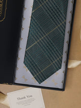 Dark Green Checks Teflon Silk Necktie - TOSSIDO