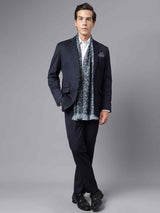 Dark Green Floral Stole & Pocket Square Set - TOSSIDO
