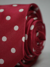 Dark Pink Polka Skinny Necktie - TOSSIDO