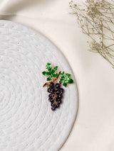 Dark Purple Grapes Brooch - TOSSIDO
