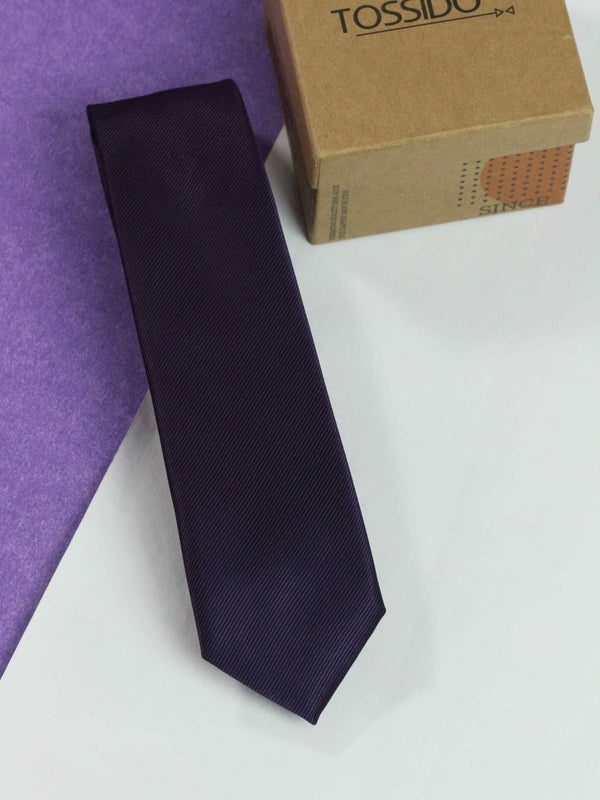 Dark Purple Skinny Necktie - TOSSIDO