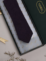 Deep Wine Solid Wool Necktie - TOSSIDO