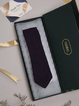 Deep Wine Solid Wool Necktie - TOSSIDO