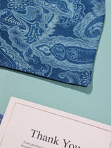Denim Blue Paisley Woven Cravat & Pocket Square Set - TOSSIDO