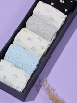 Ditsy Floral Frill Cuff Socks – Pack of 6 - TOSSIDO