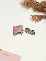 Don't Stop & Stress Less Smile More Enamel Pin Set of 2 - TOSSIDO