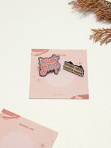 Don't Stop & Stress Less Smile More Enamel Pin Set of 2 - TOSSIDO