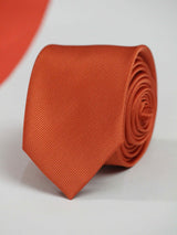 Dull Orange Skinny Necktie - TOSSIDO
