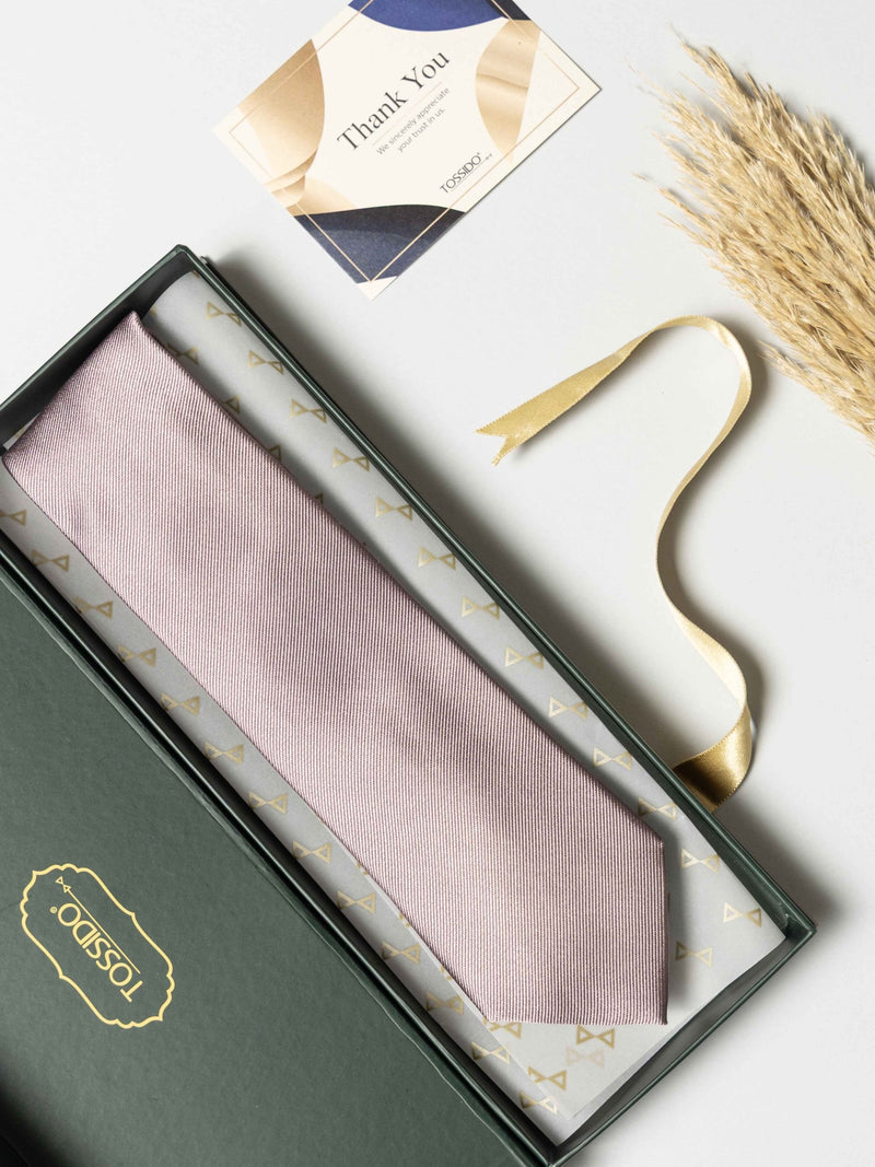 Dusty Pink Pure Silk Necktie (Teflon Coated) - TOSSIDO