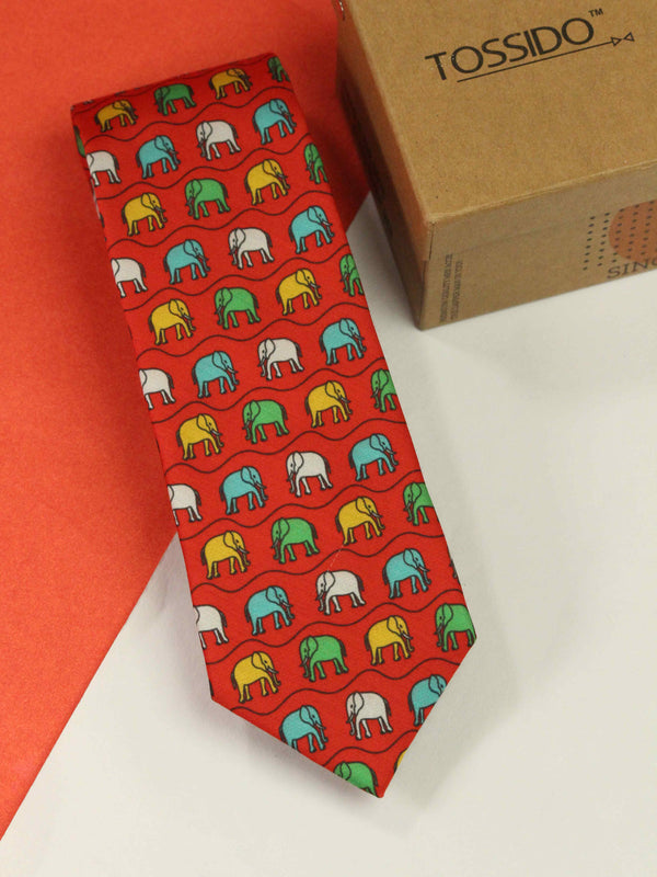 Red Elephant Necktie