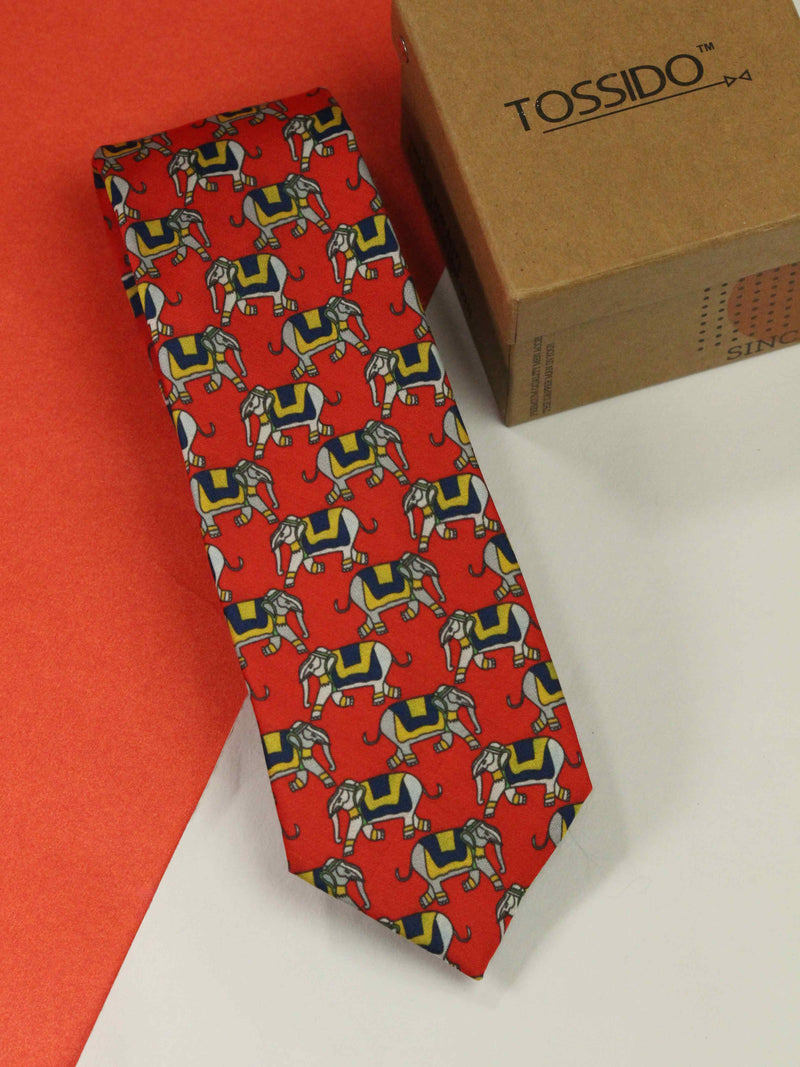 Multicolor Elephant Necktie