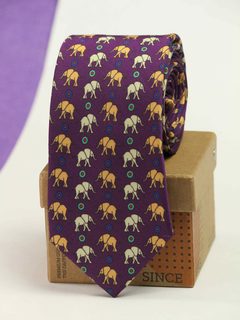 Purple Elephant Necktie