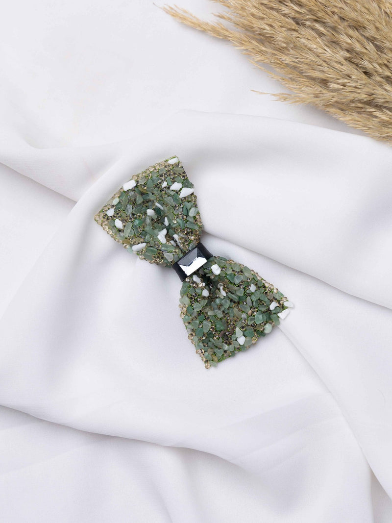 Emerald Crystal Gemstone Bowtie - TOSSIDO