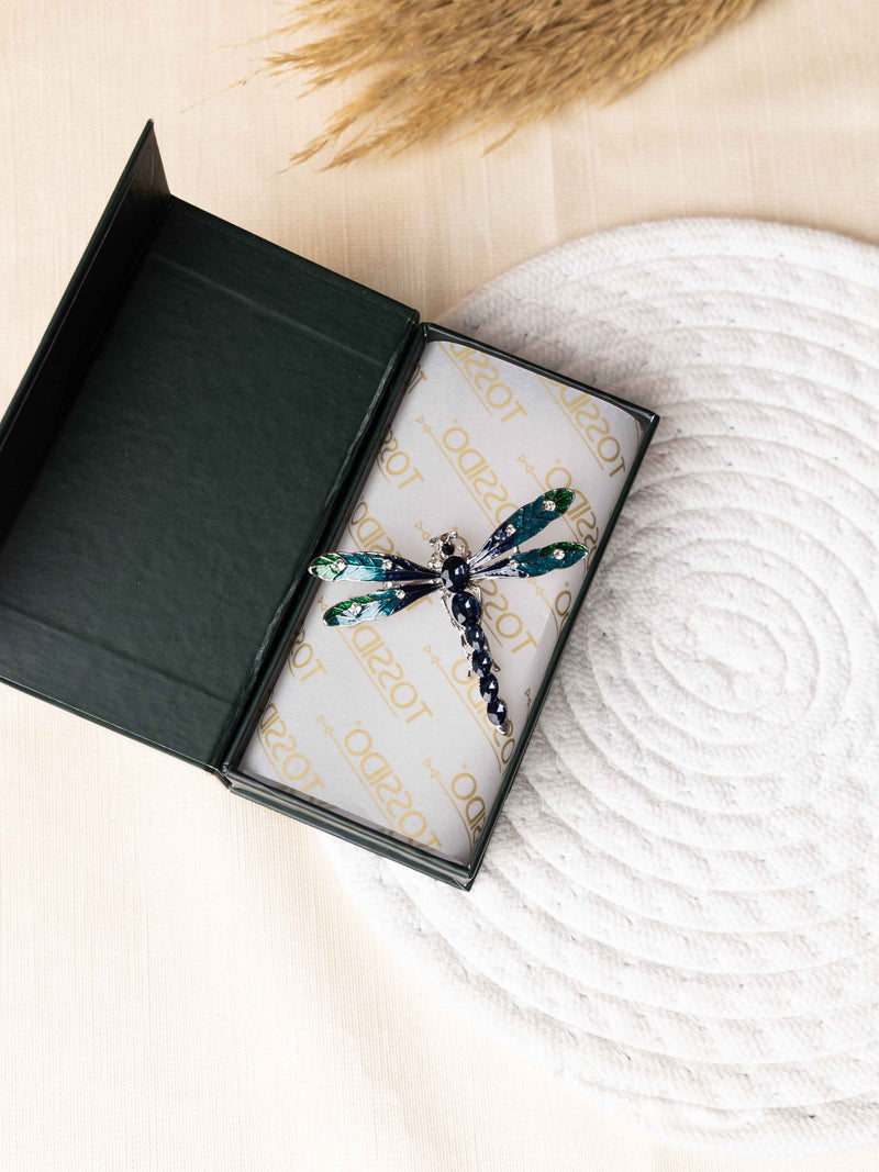Emerald Dragonfly Brooch - TOSSIDO