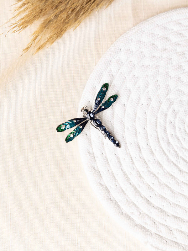 Emerald Dragonfly Brooch - TOSSIDO