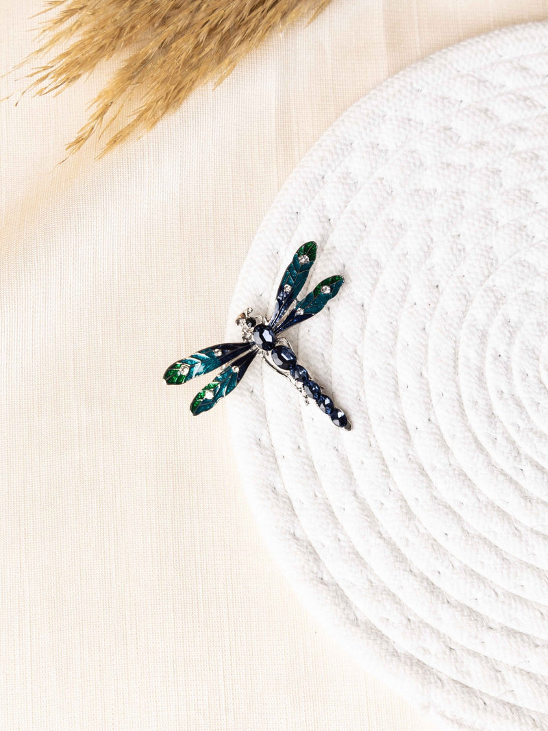 Emerald Dragonfly Brooch - TOSSIDO