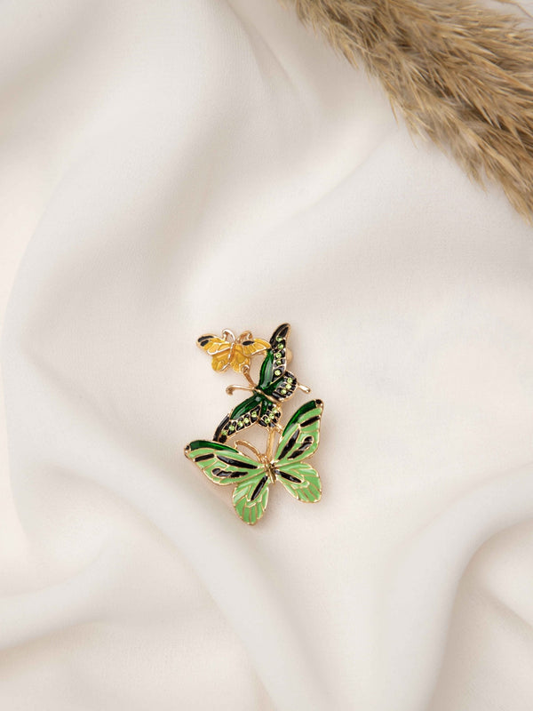 Emerald Flutter Brooch - TOSSIDO