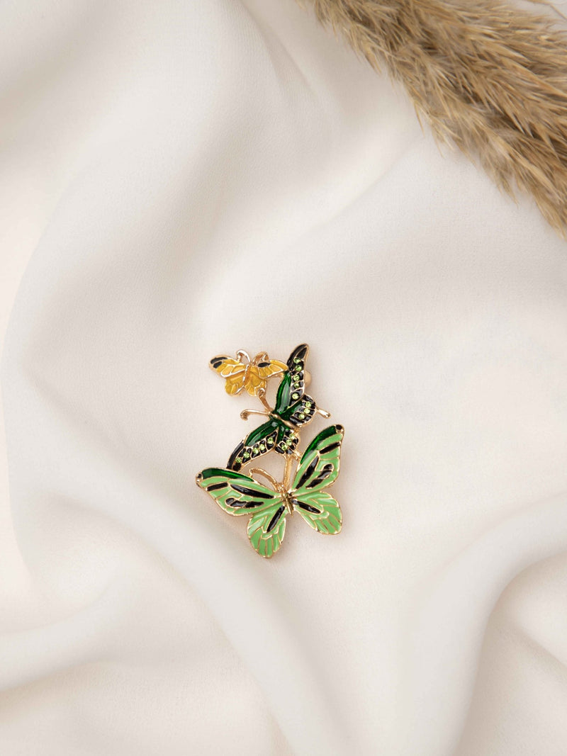 Emerald Flutter Brooch - TOSSIDO