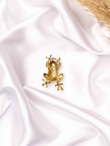 Emerald Frog Crystal Brooch - TOSSIDO