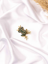 Emerald Frog Crystal Brooch - TOSSIDO