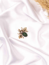 Emerald Honey Bee Crystal Brooch - TOSSIDO