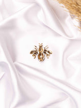 Emerald Honey Bee Crystal Brooch - TOSSIDO