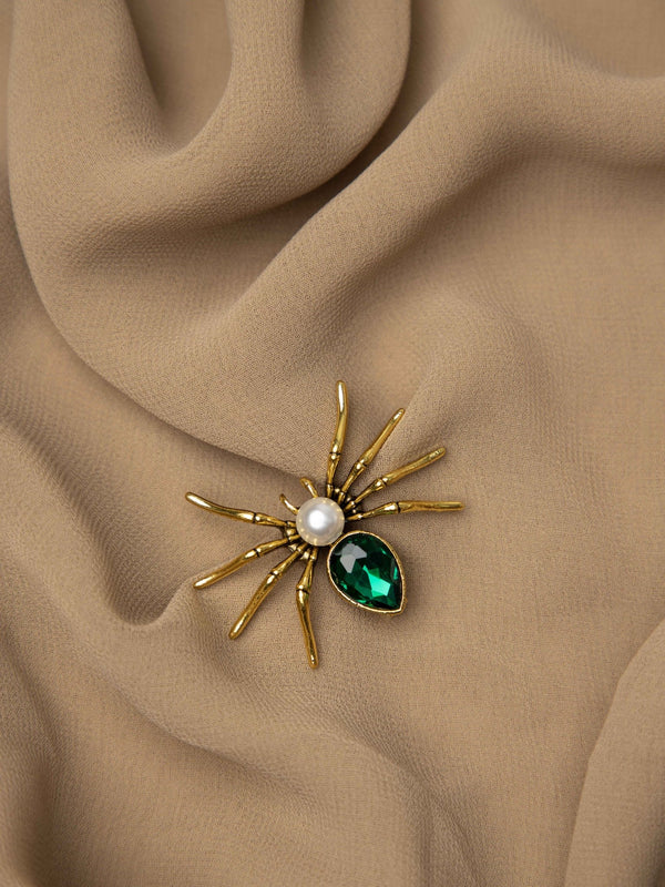 Emerald Spider Brooch - TOSSIDO
