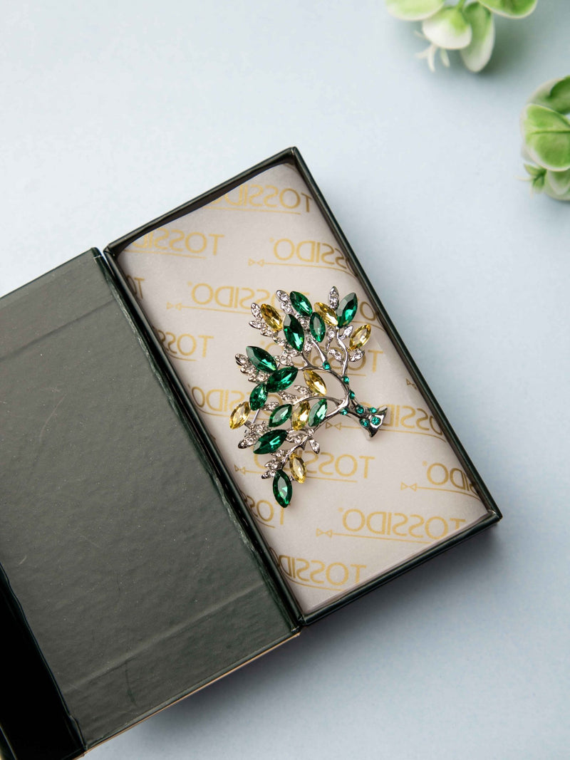 Emerald Tree of Life Brooch - TOSSIDO