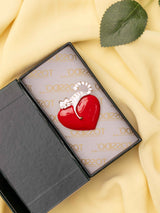 Enamel Heart Cat Brooch - TOSSIDO