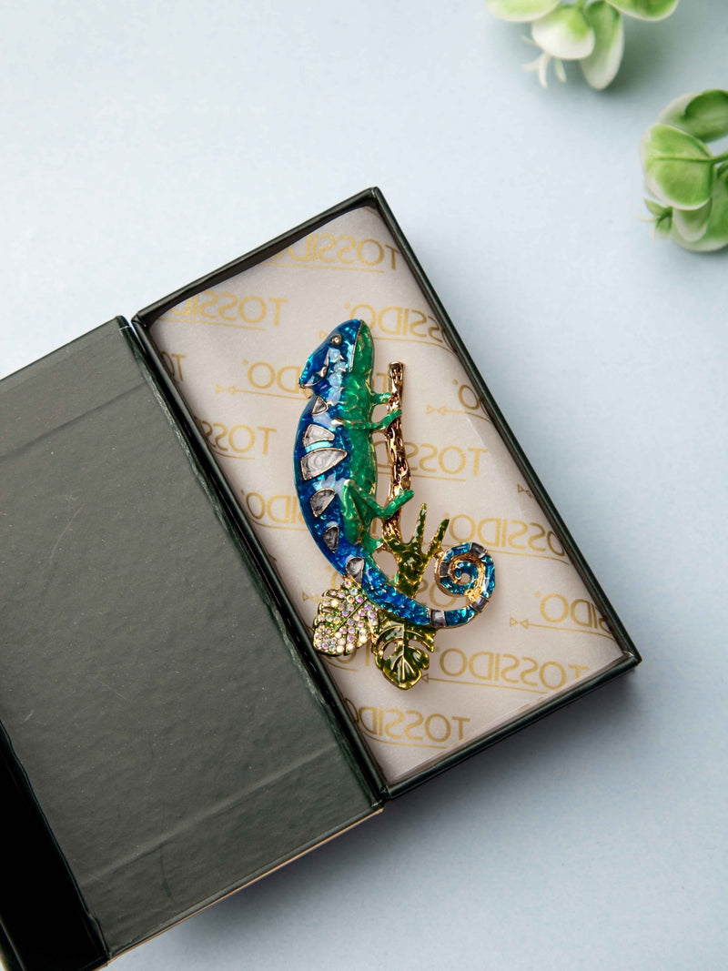 Enchanted Forest Chameleon Brooch - TOSSIDO