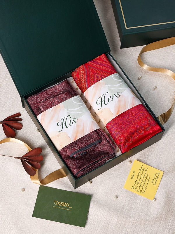 Exquisite His & Hers Stole and Pocket Square Duo - TOSSIDO