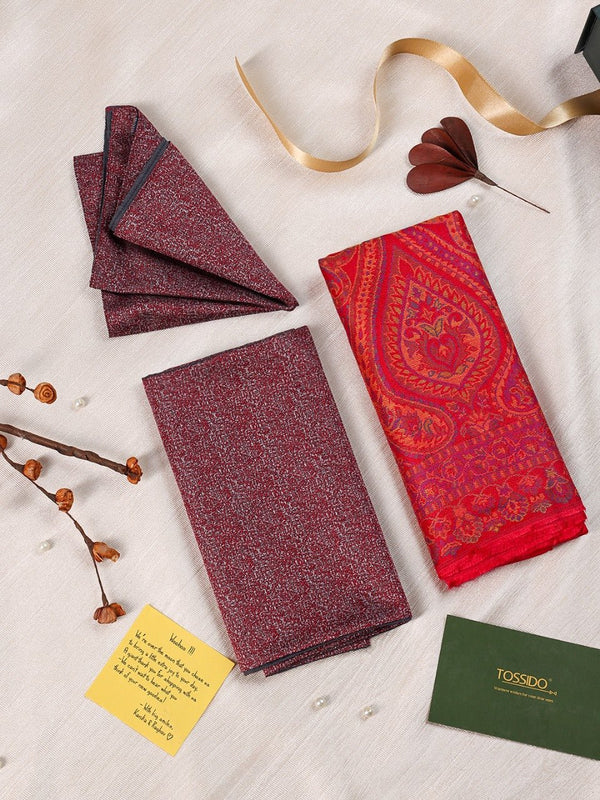 Exquisite His & Hers Stole and Pocket Square Duo - TOSSIDO