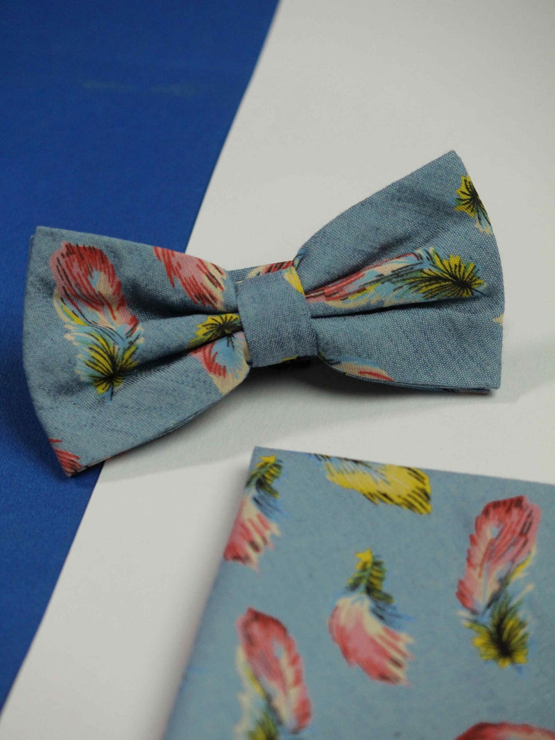 Feather Fall Bowtie & Pocket Square Set - TOSSIDO
