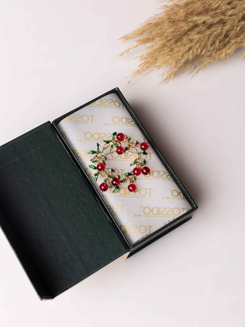 Festive Wreath Brooch - TOSSIDO