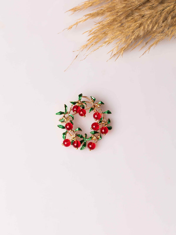 Festive Wreath Brooch - TOSSIDO