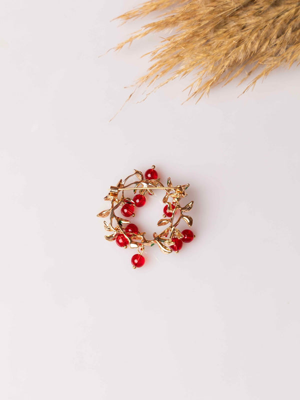 Festive Wreath Brooch - TOSSIDO
