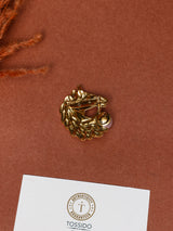 Gold Pearl Horse Head Brooch